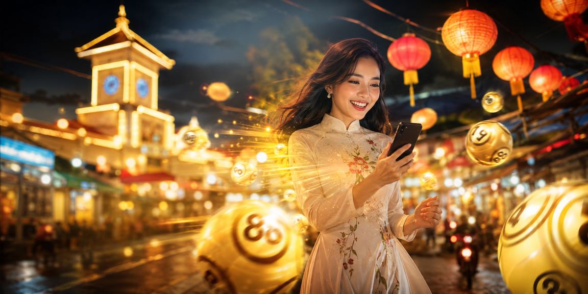 Cảnh khu chợ xổ số đêm tại Hồ Chí Minh